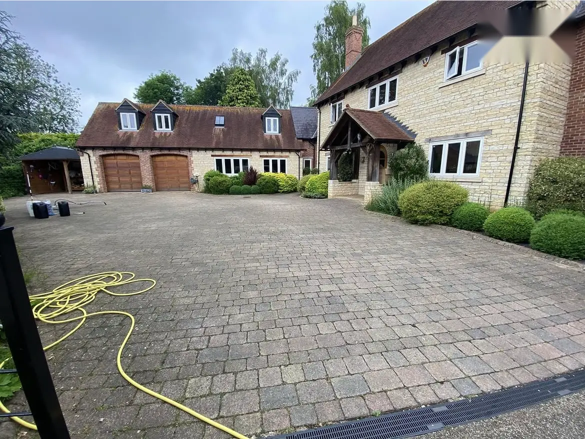 Driveway cleaning by Geyserclean in Milton Keynes, before treatment