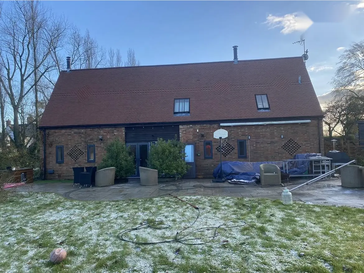Roof cleaning by Geyserclean in Milton Keynes, before treatment