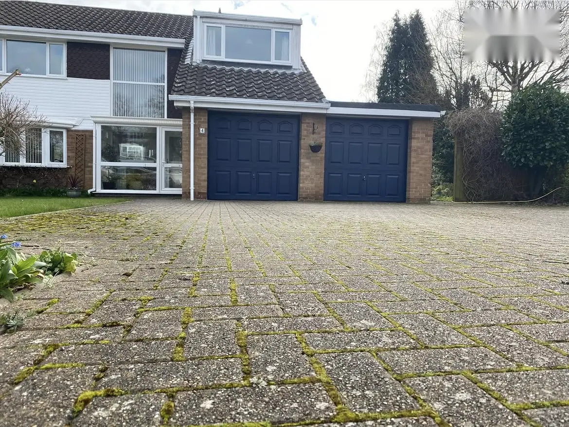 Driveway cleaning by Geyserclean in Milton Keynes, before treatment
