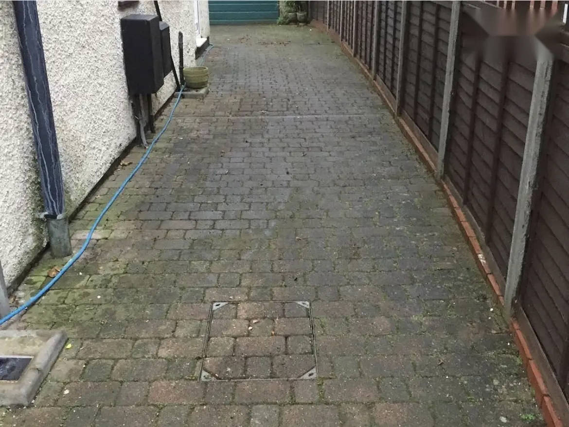 Driveway cleaning by Geyserclean in Milton Keynes, before treatment