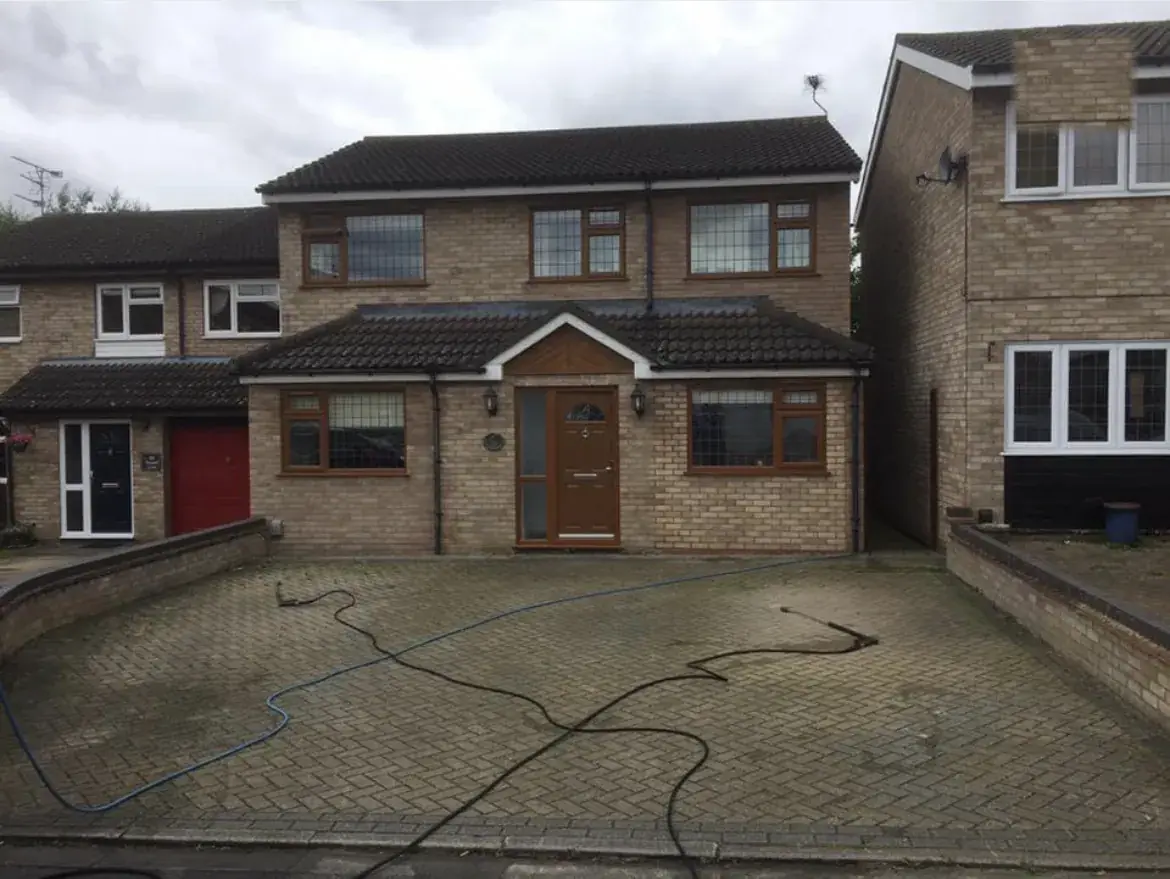 Driveway cleaning by Geyserclean in Milton Keynes, before treatment