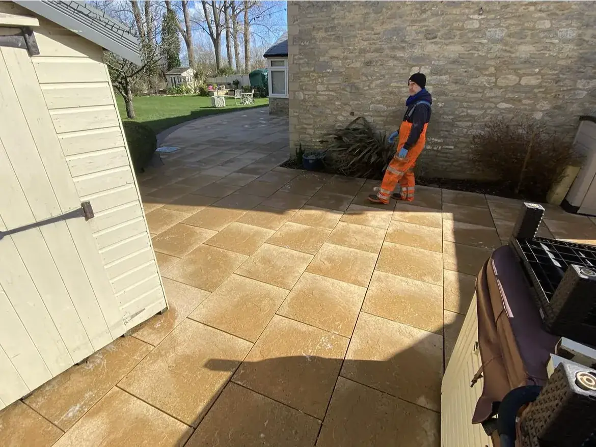 Patio cleaning by Geyserclean in Milton Keynes, after treatment