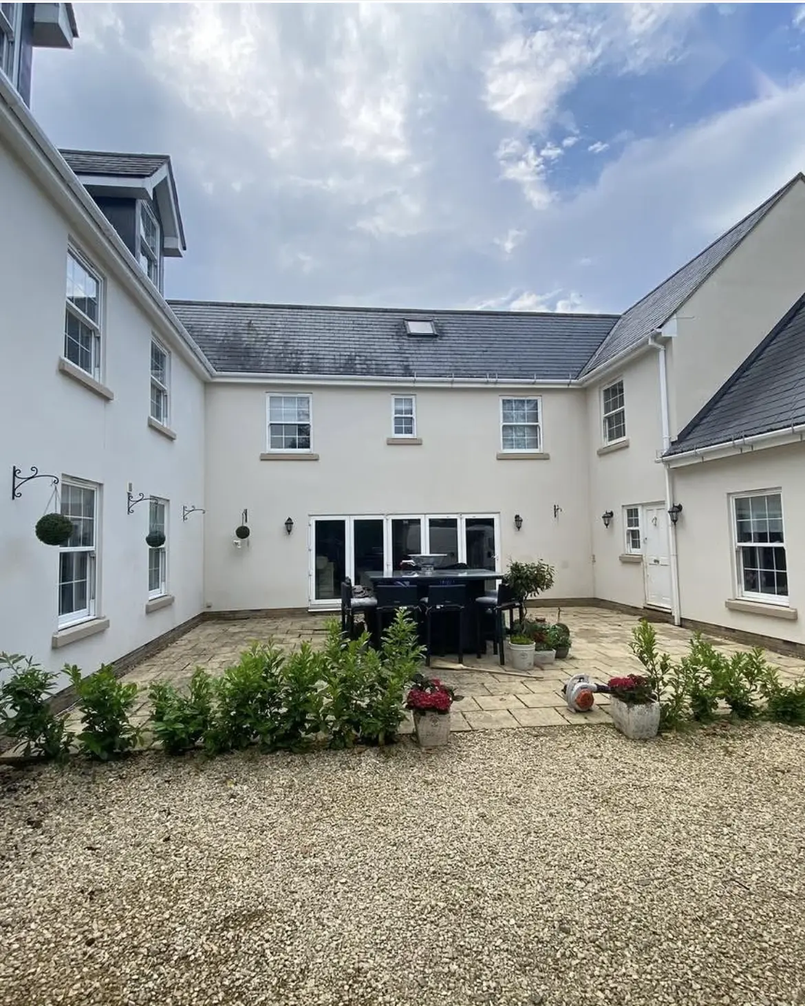 Render cleaning by Geyserclean in Milton Keynes, work in progress