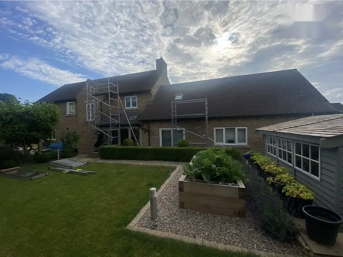 Roof cleaning by Geyserclean in Milton Keynes, before treatment