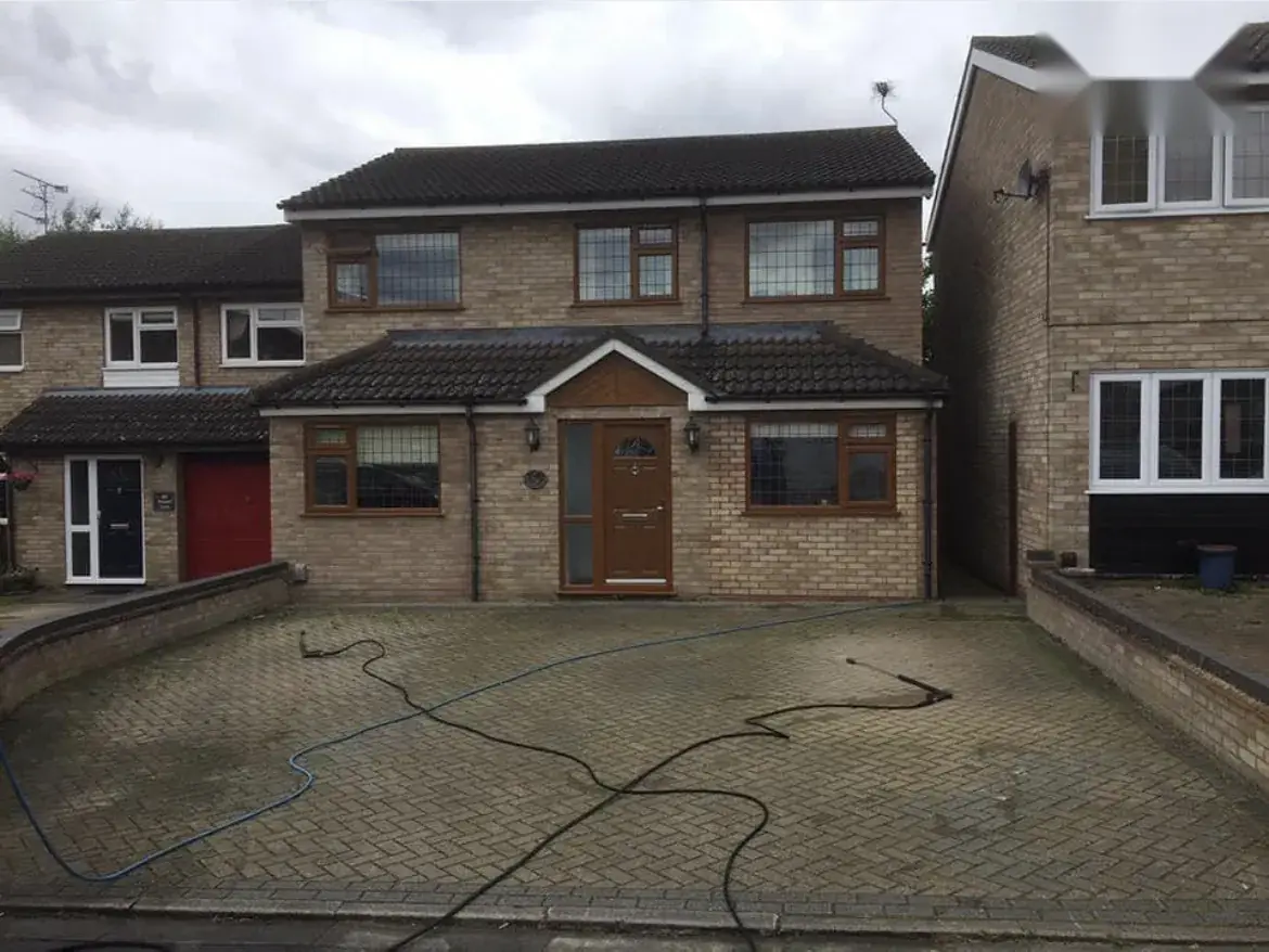 Driveway cleaning by Geyserclean in Milton Keynes, before treatment